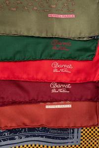 Six Pocket Squares by Hermès, Charvet, and Gianni Versace