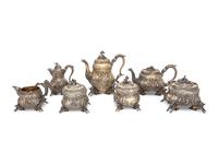 A George IV Six-Piece Britannia Silver-Gilt Tea and Coffee Service