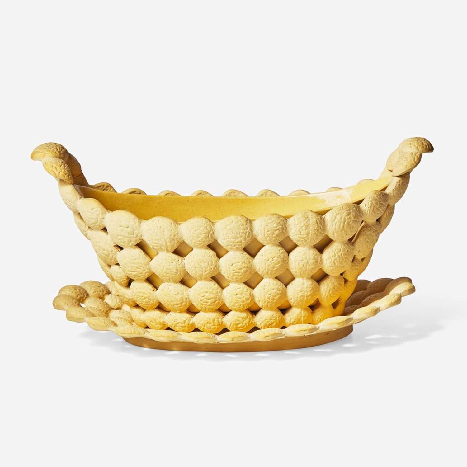A Wedgwood Caneware Simulated Pastry Basket UK, circa 1810