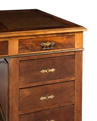A Biedermeier Style Gilt-Metal Mounted Walnut Partner's Desk