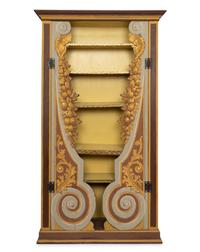 An Italian Baroque Style Polychrome Decorated Bookcase