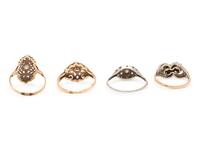 COLLECTION OF GOLD AND DIAMOND RINGS