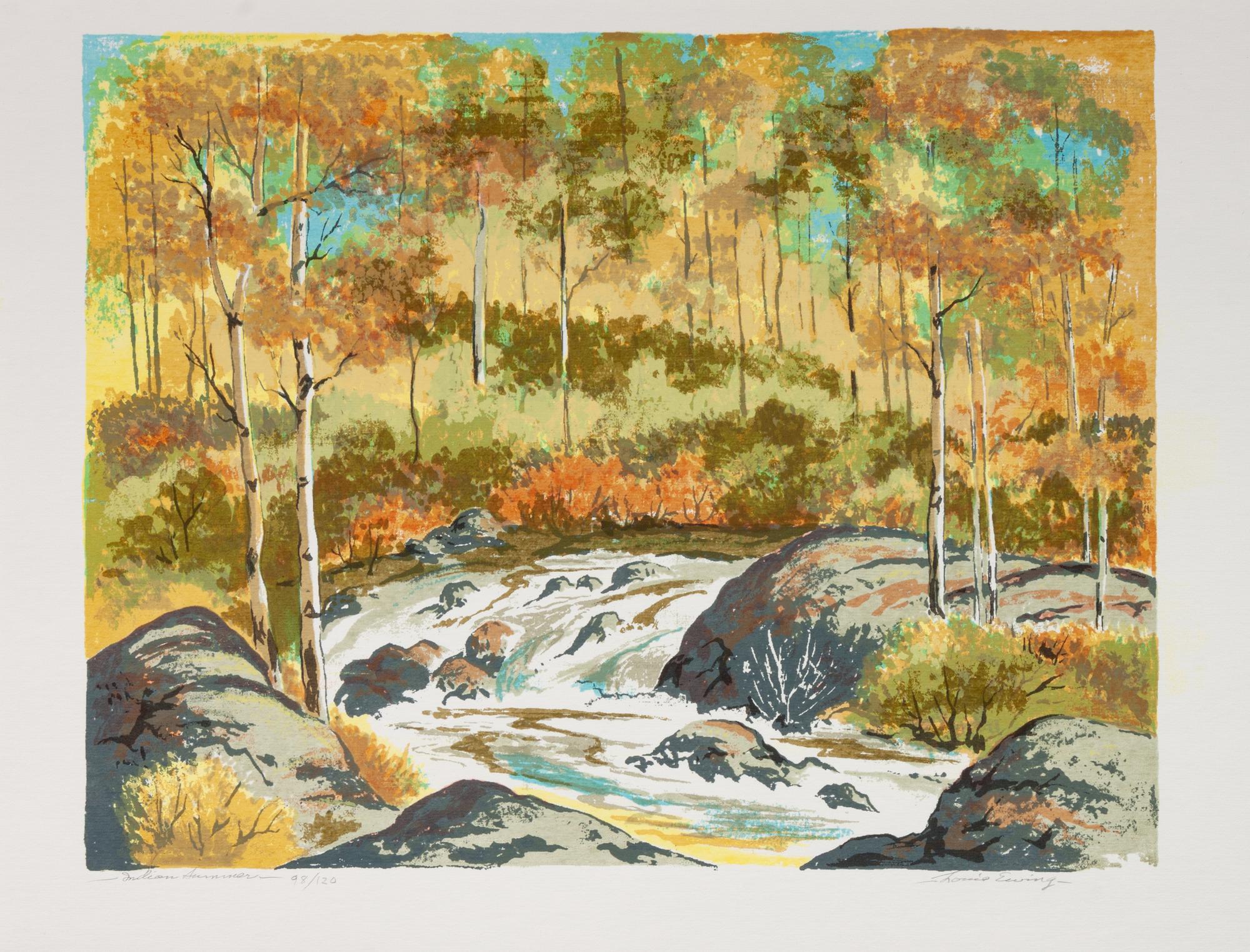 Four Works: A Santa Fe Church, edition 16/120; Atalaya Hill , edition 1/122; Indian Summer , edition 98/120; The Yellow Field , edition 120/120