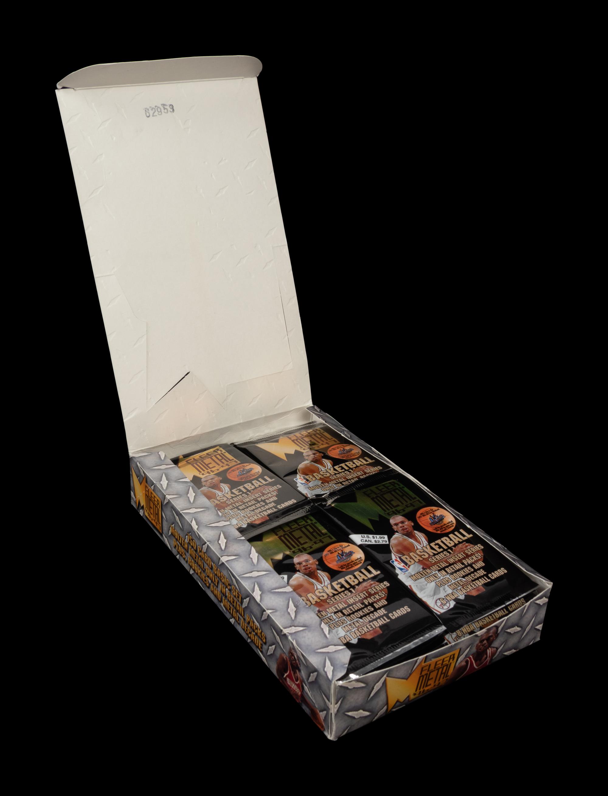 A Retail Box of 1996-97 Fleer Metal Series One Basketball Cards