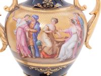 A Pair of Vienna Style Porcelain Urns