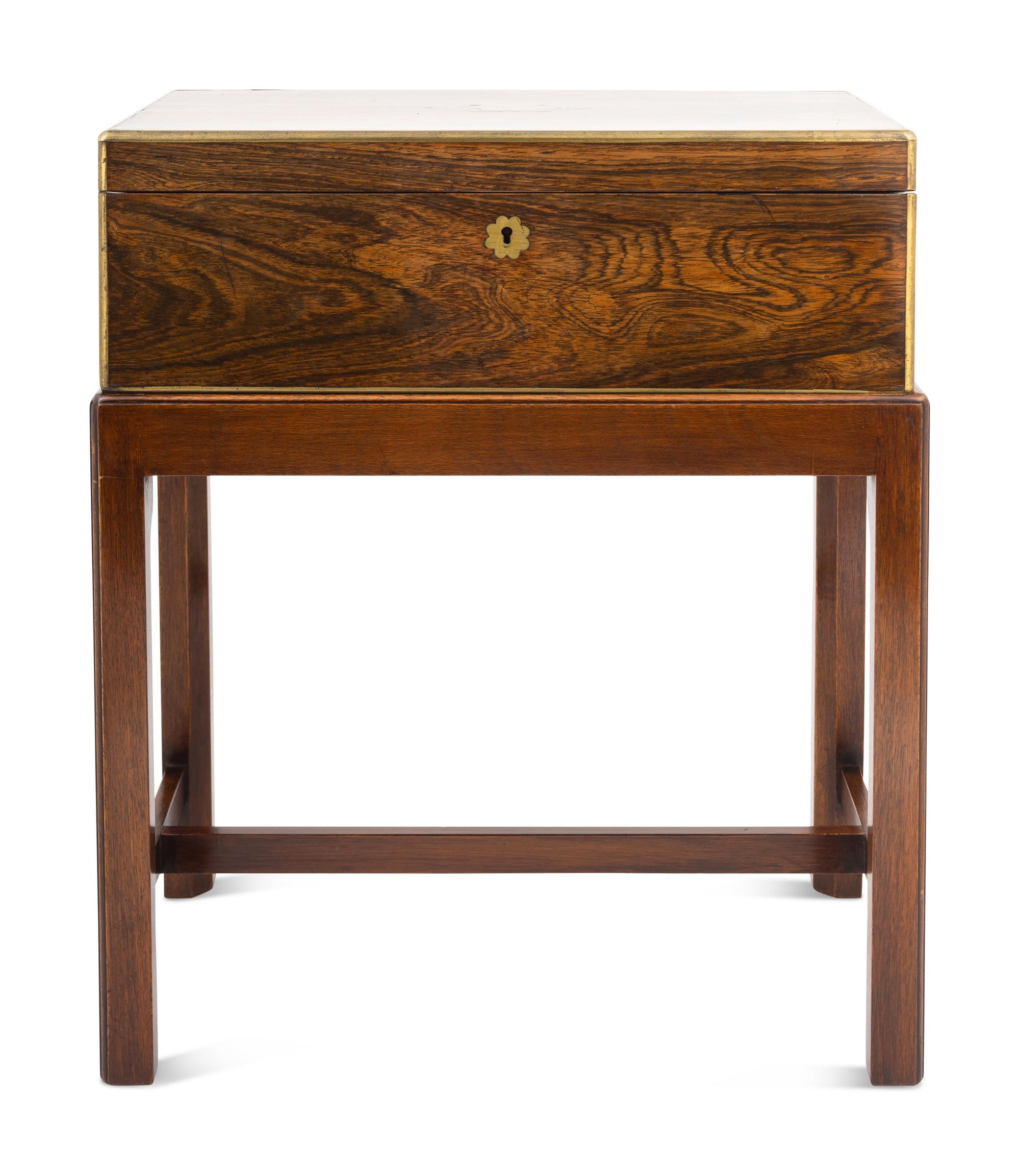 A Victorian Brass-Banded Calamander Lap Desk