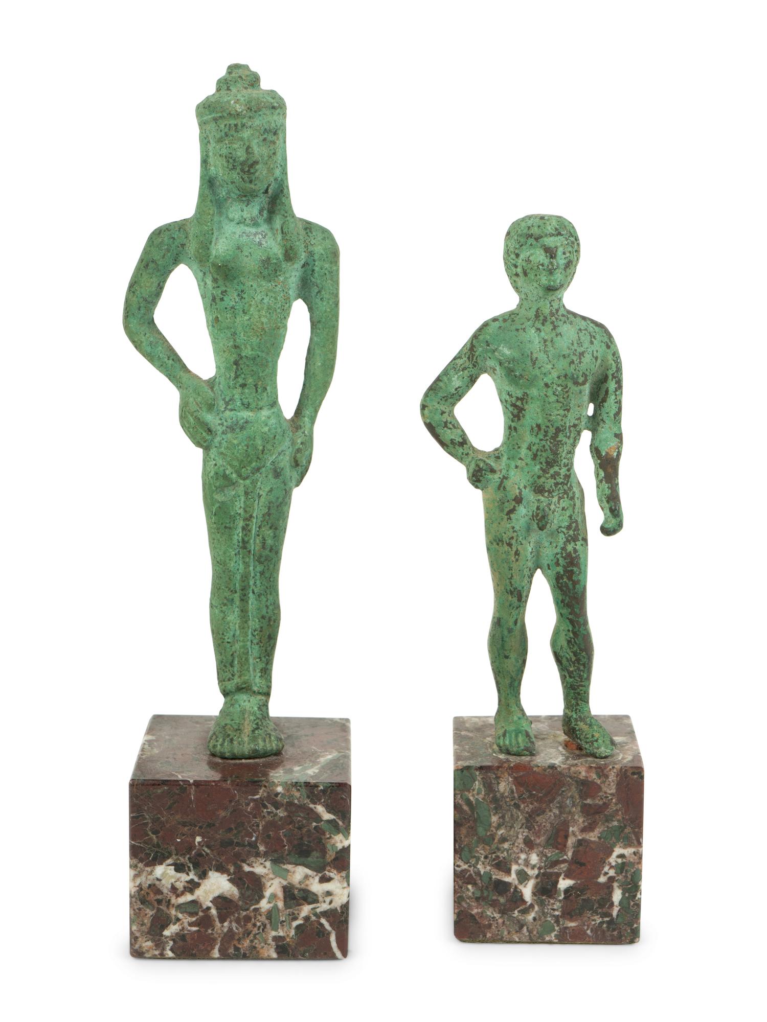 Two Etruscan Style Bronze Figures