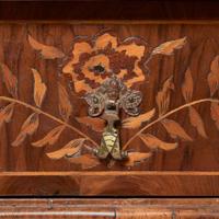 A William & Mary marquetry walnut dressing table together with William & Mary style mirror, the table late 17th century, the mirror late 19th / early 20th century