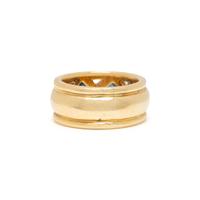 CARELLE, YELLOW GOLD, SAPPHIRE, AND DIAMOND BAND RING