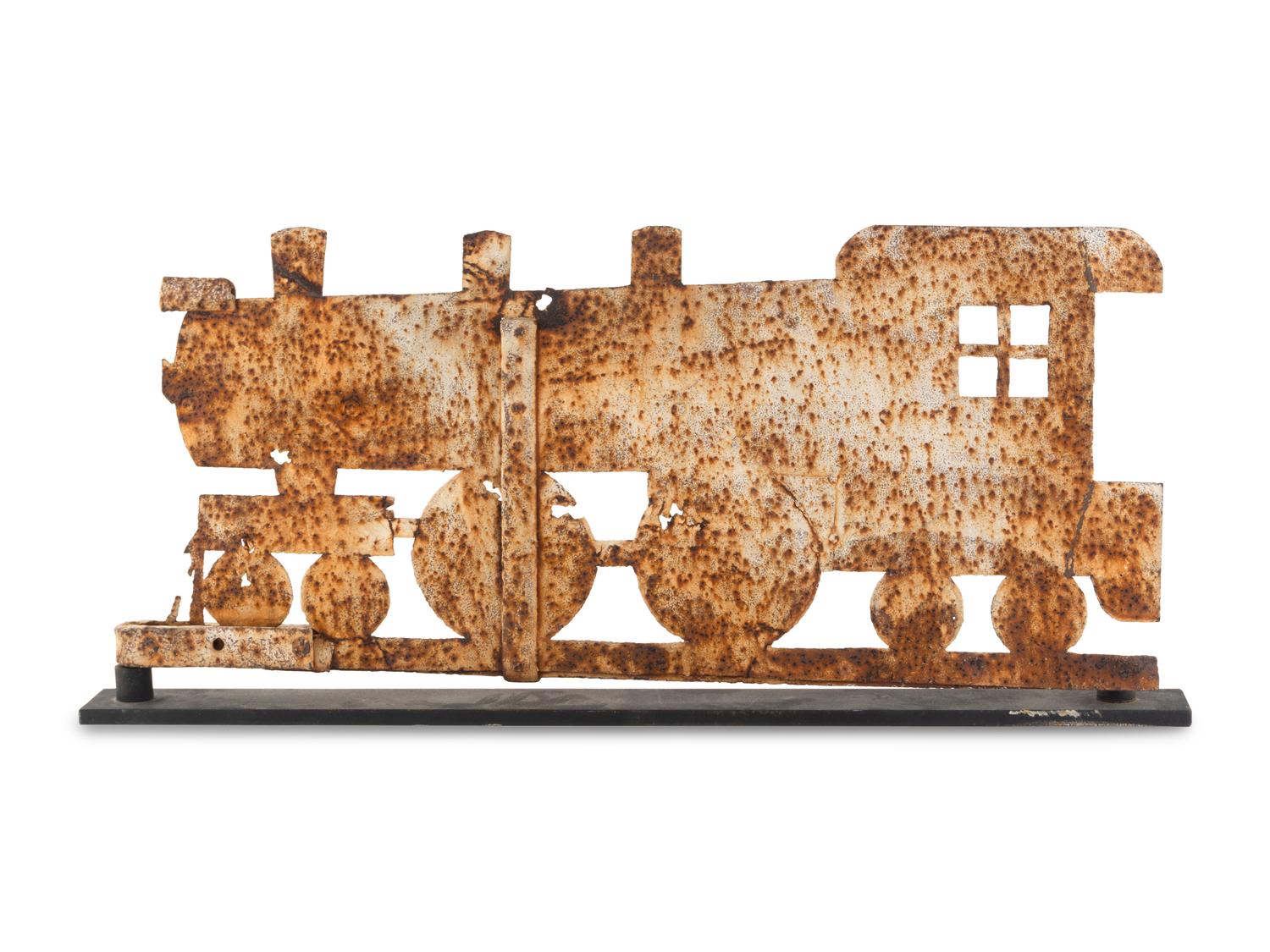 A Sheet Iron Train Weathervane
