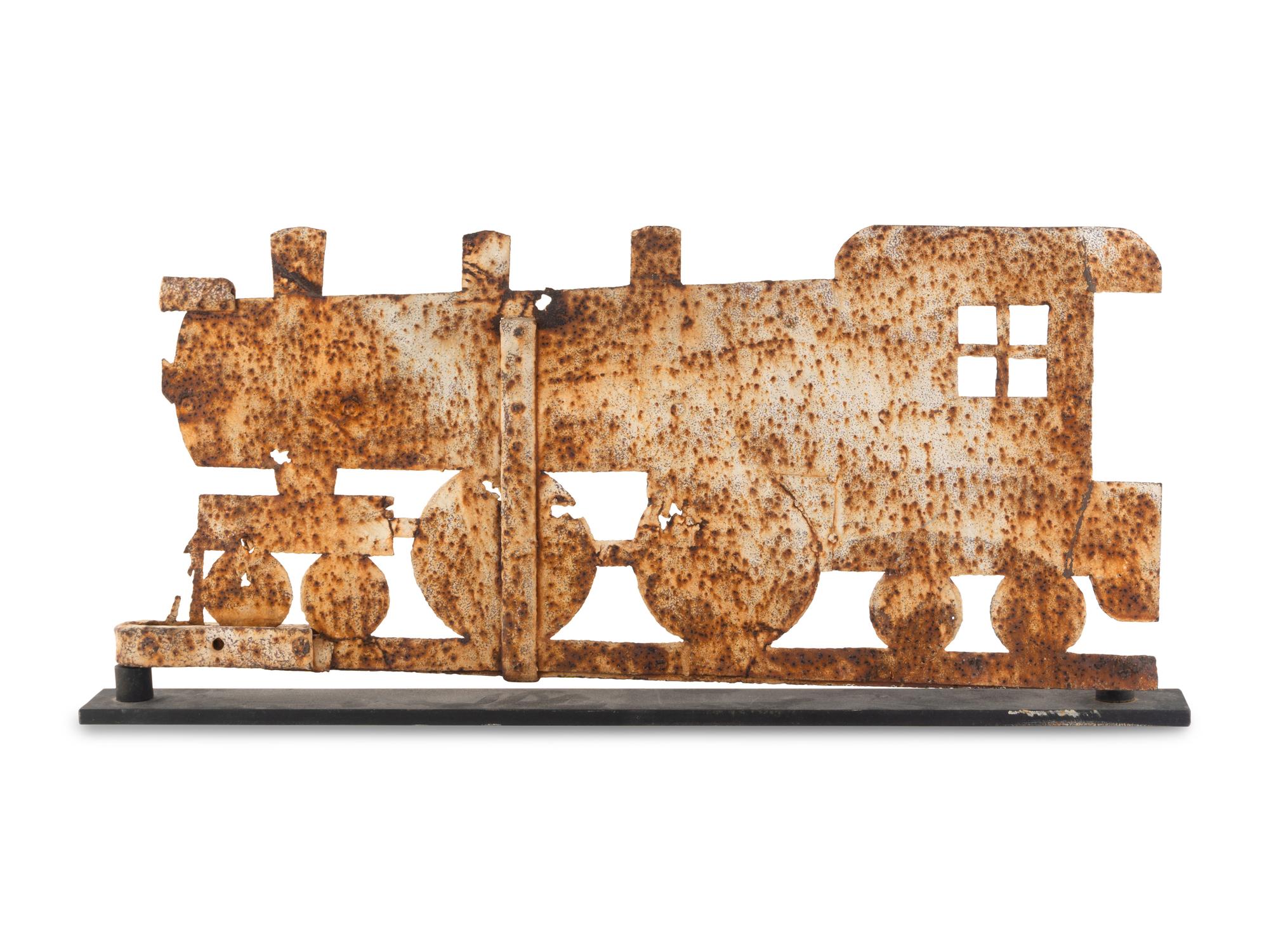 A Sheet Iron Train Weathervane