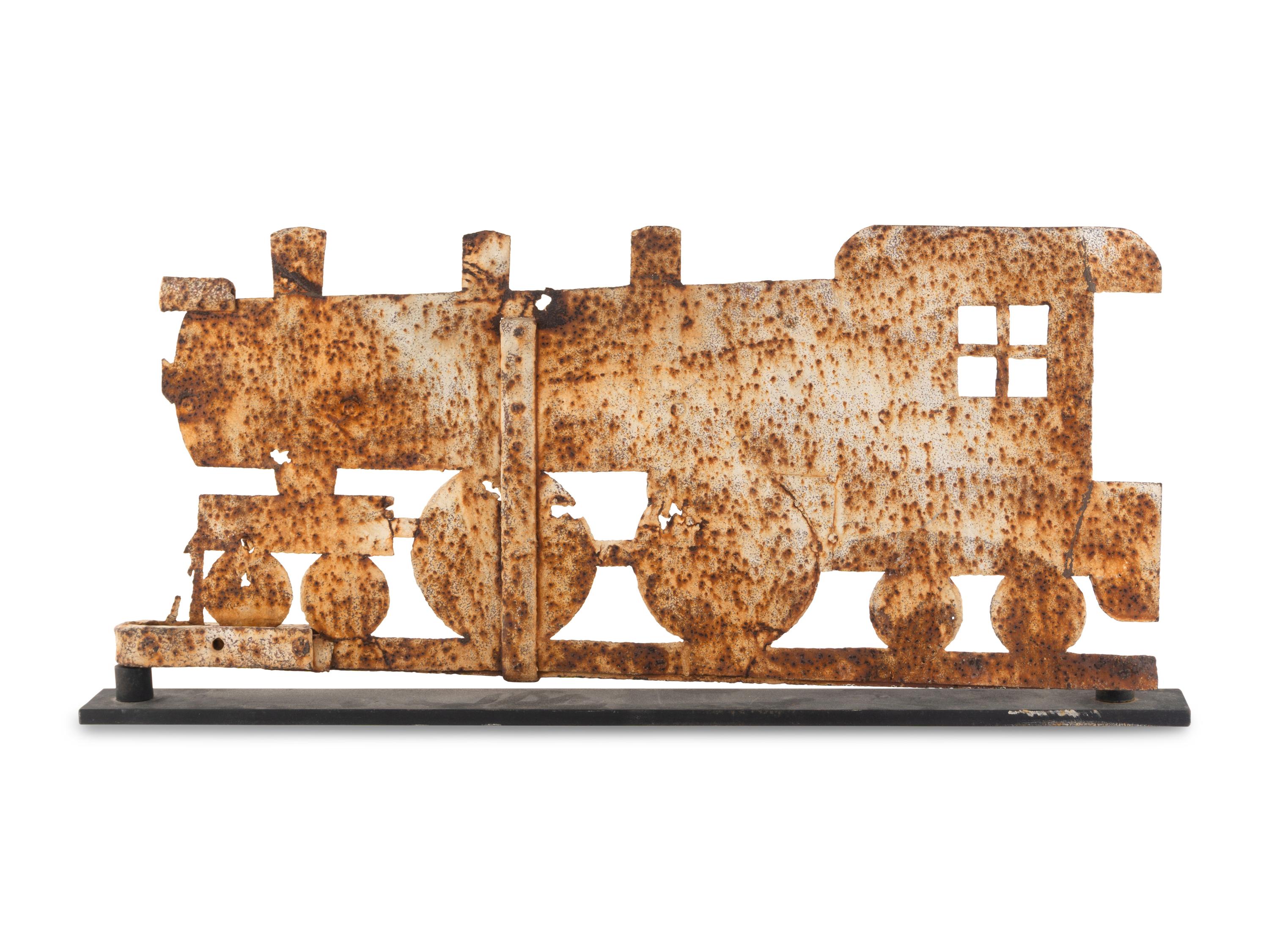 A Sheet Iron Train Weathervane