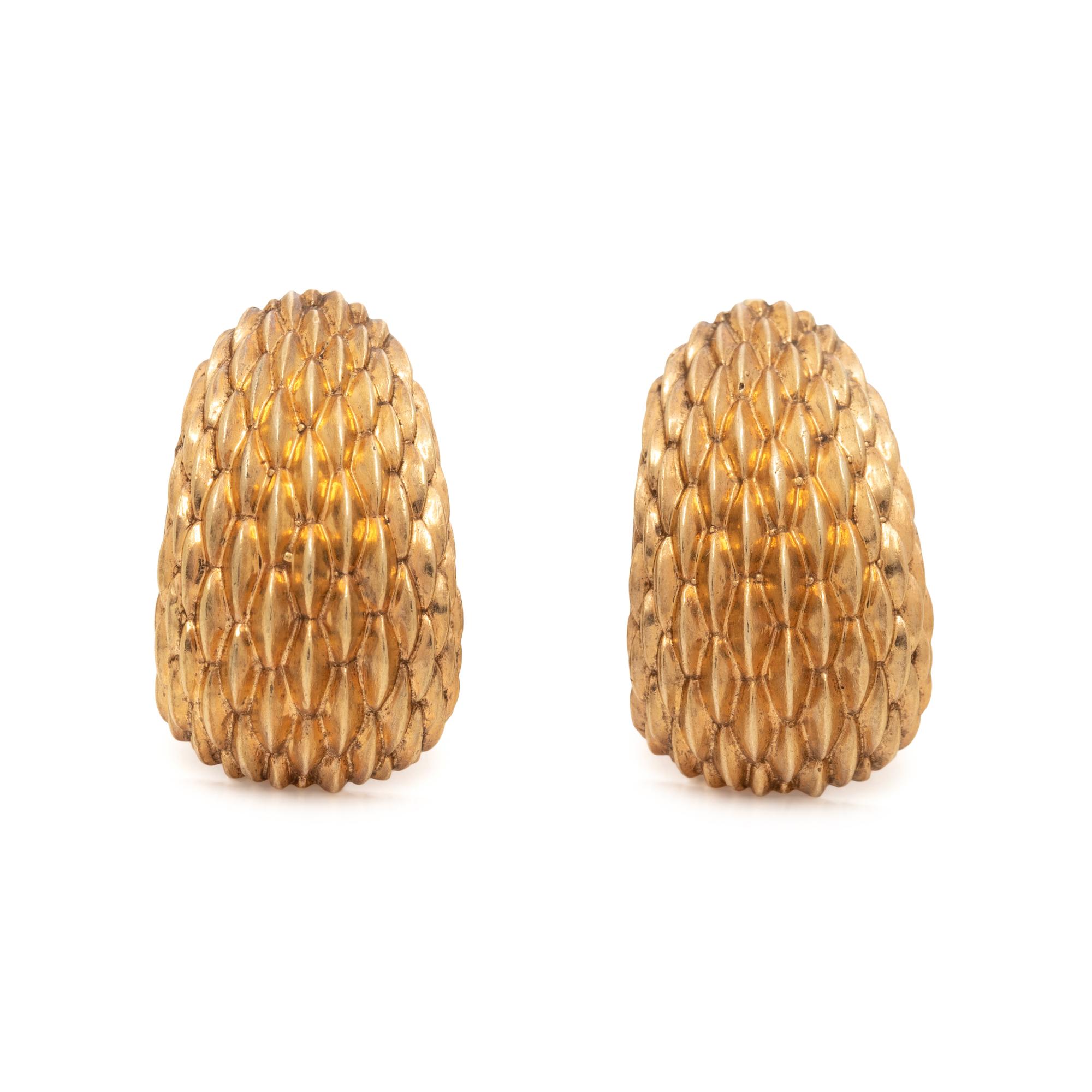 TIFFANY & CO., YELLOW GOLD EARRINGS