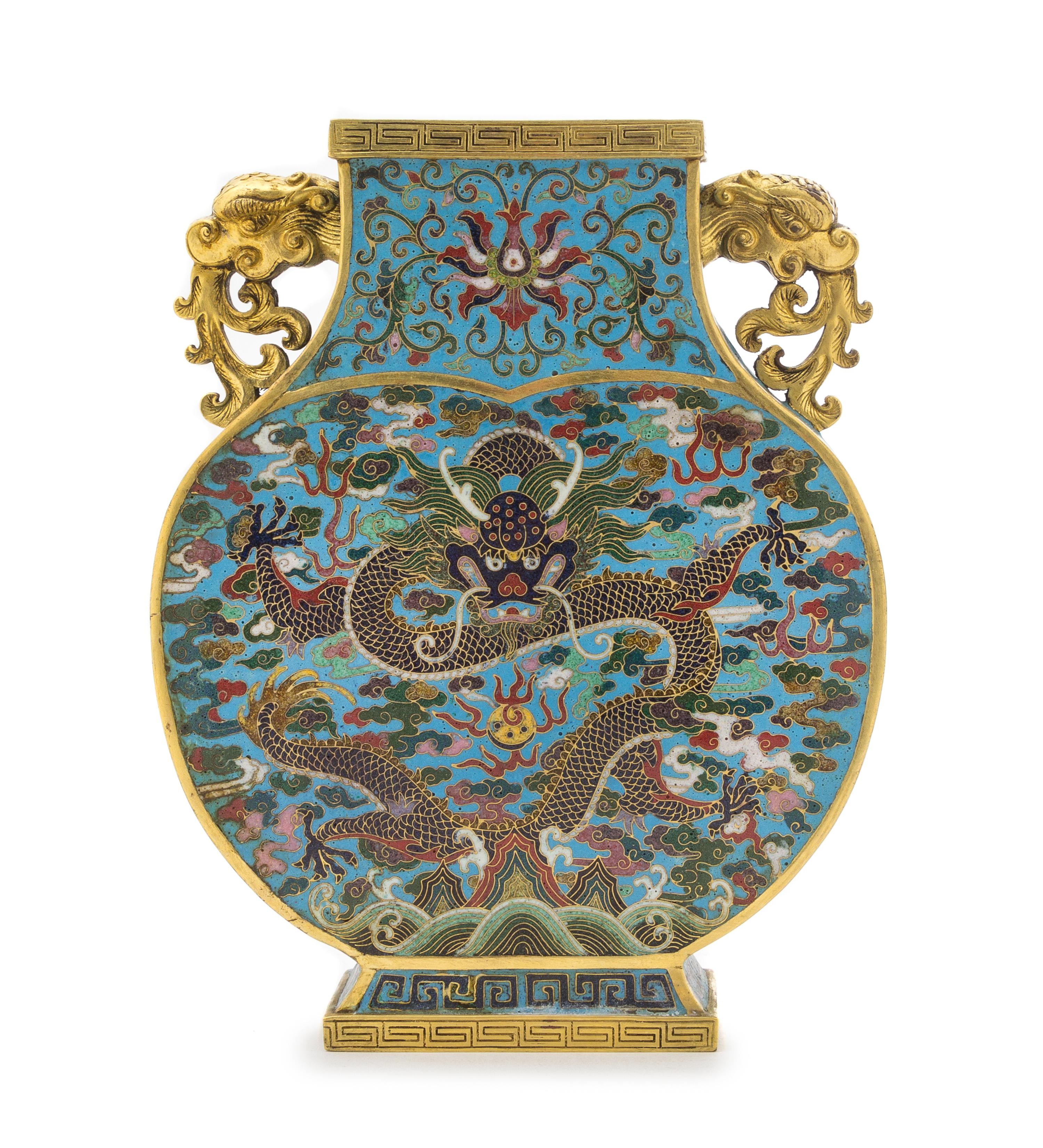A Cloisonne Enamel Vase Height 9 inches.