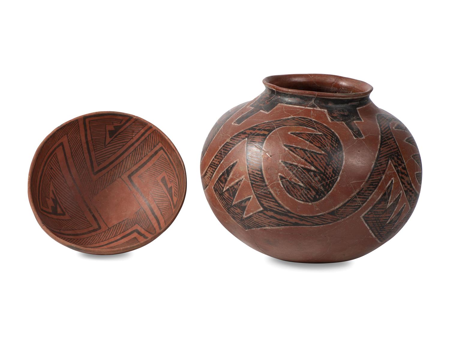 Ancestral Pueblo, Wingate Black-on-Red Pottery