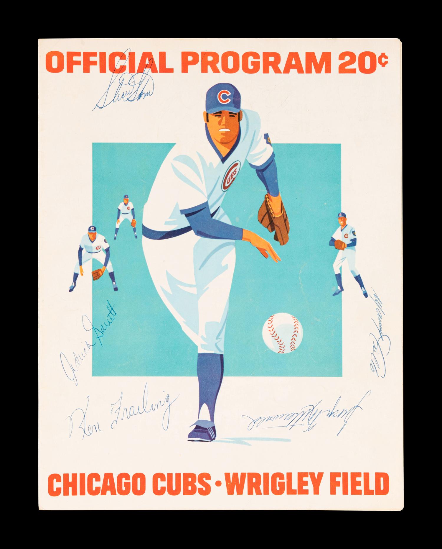 A Group of 12 1960s-70s Chicago Cubs Wrigley Field Signed Autograph Scorecards (Including Ernie Banks, Billy Williams, Fergie Jenkins and Ron Santo)