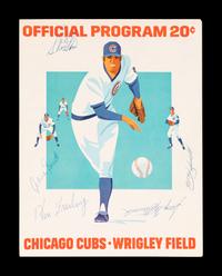 A Group of 12 1960s-70s Chicago Cubs Wrigley Field Signed Autograph Scorecards (Including Ernie Banks, Billy Williams, Fergie Jenkins and Ron Santo)