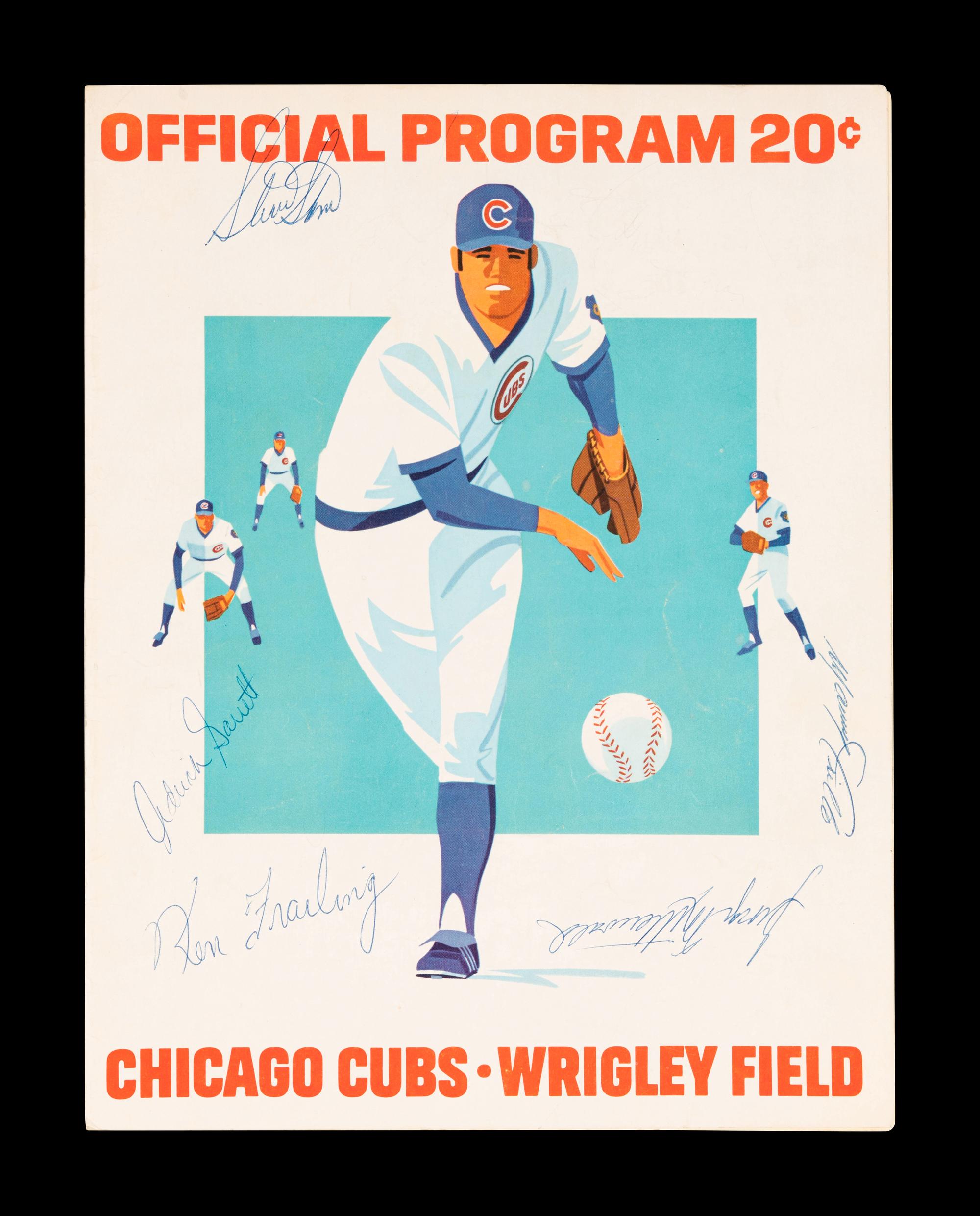 A Group of 12 1960s-70s Chicago Cubs Wrigley Field Signed Autograph Scorecards (Including Ernie Banks, Billy Williams, Fergie Jenkins and Ron Santo)
