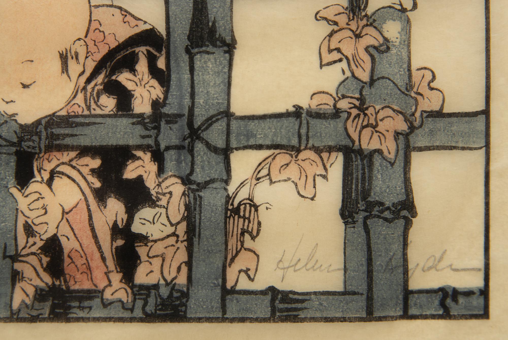 A Group of Four Woodcuts by Helen Hyde (American, 1868-1919)