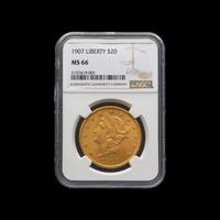 A 1907 Liberty Head $20 Gold Coin [NGC MS66; Top Pop]