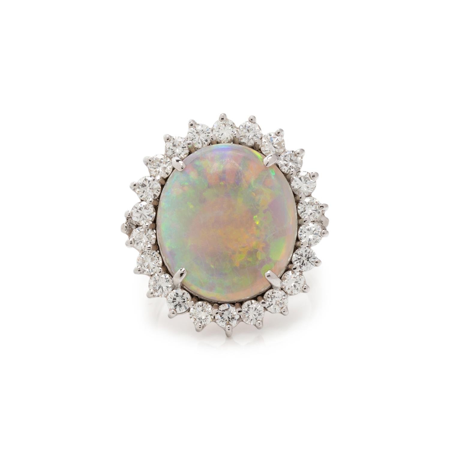 OPAL AND DIAMOND RING