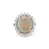 OPAL AND DIAMOND RING