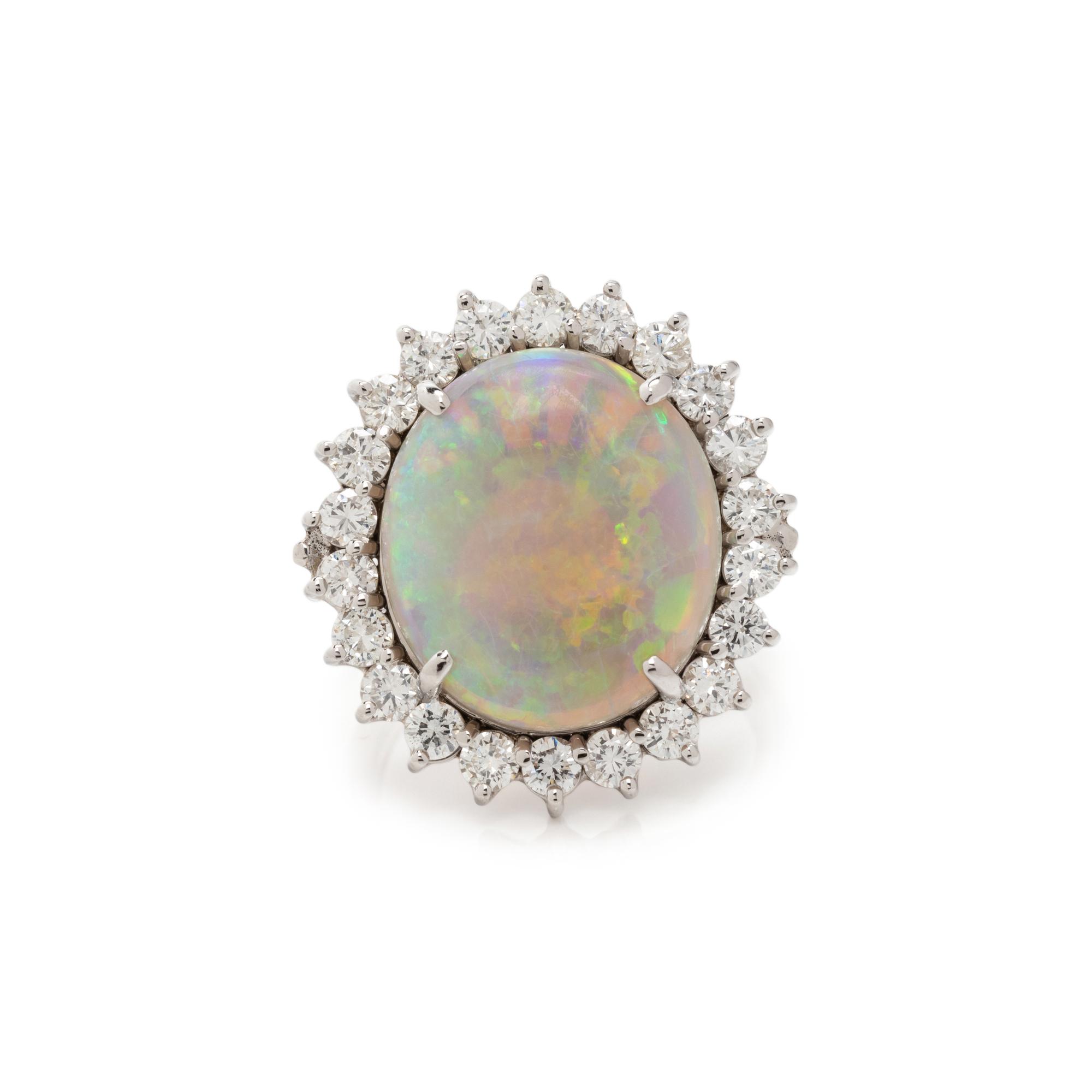 OPAL AND DIAMOND RING