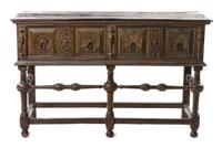 A Charles II Oak Server, Height 36 1/4 x width 58 x depth 19 3/4 inches.