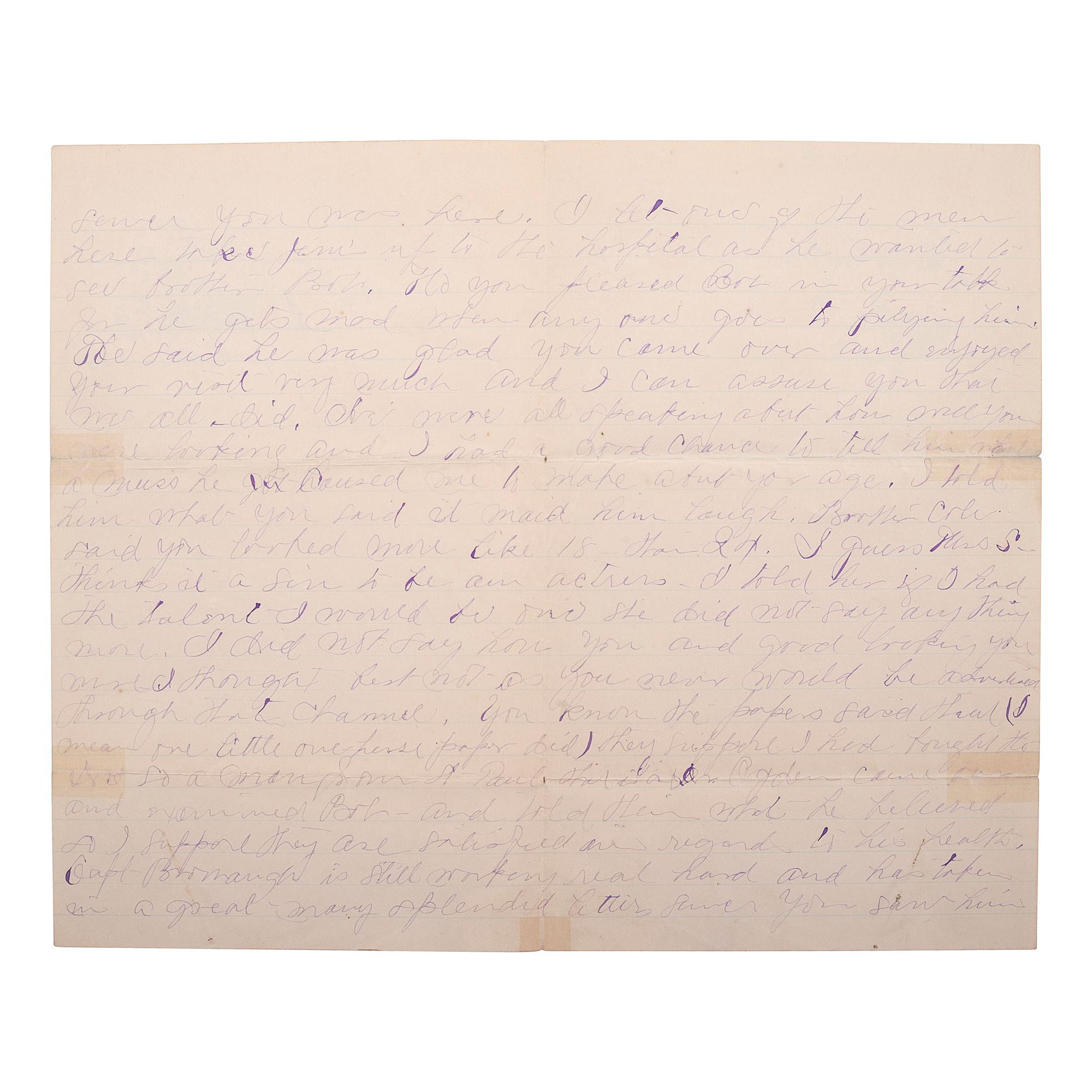 [OUTLAWS & LAWMEN]. YOUNGER, Henrietta (1857-1915). Autograph letter signed to Miss Louie. Stillwater, MN, 18 July 1889. 4 pages, 8vo, creasing, partial separation at folds repaired with tape.