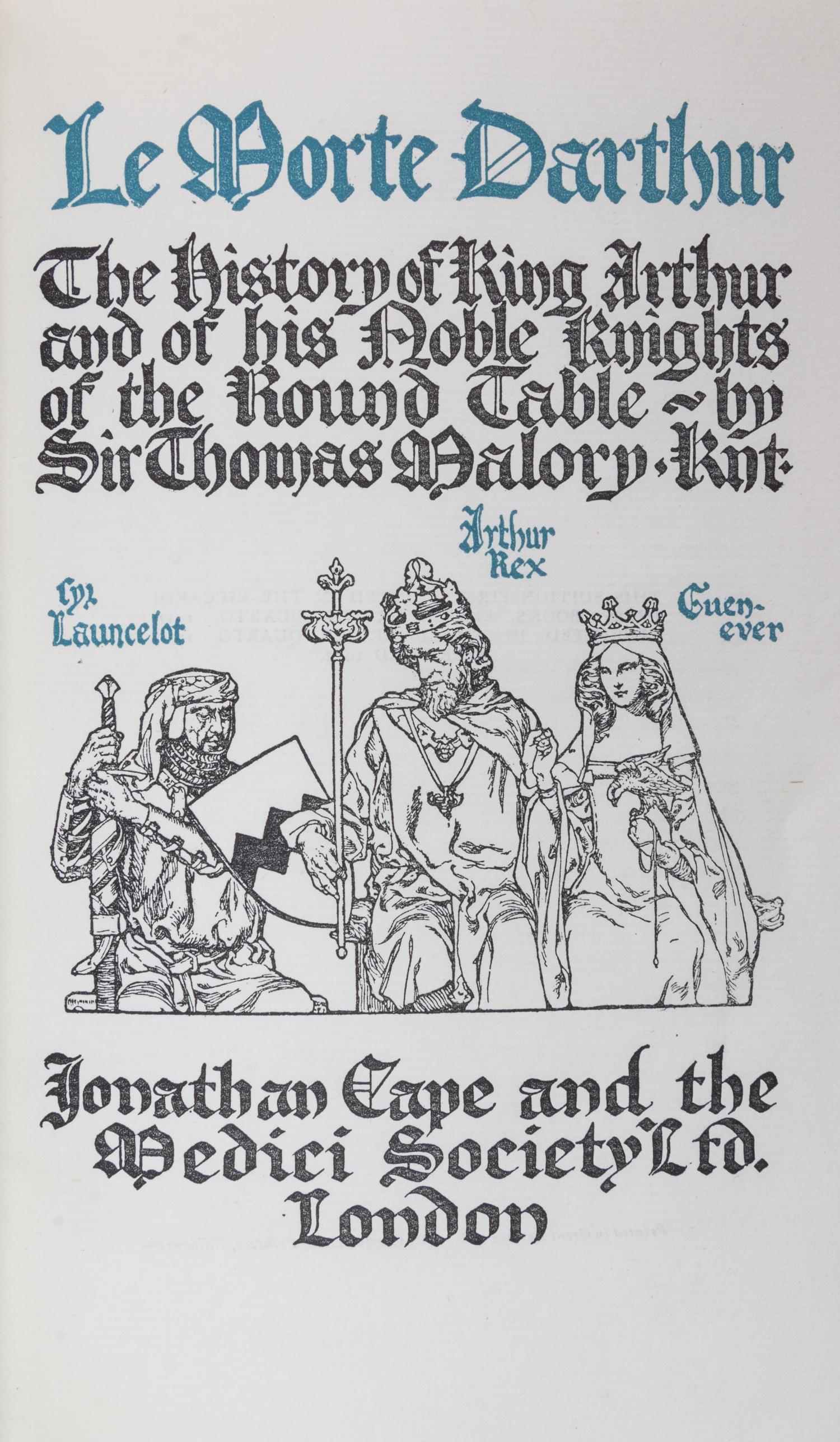 (BAYNTUN-RIVIERE, KELLIEGRAM STYLE) MALORY, SIR THOMAS. Le morte d'Arthur. London, 1920. 2 vols.
