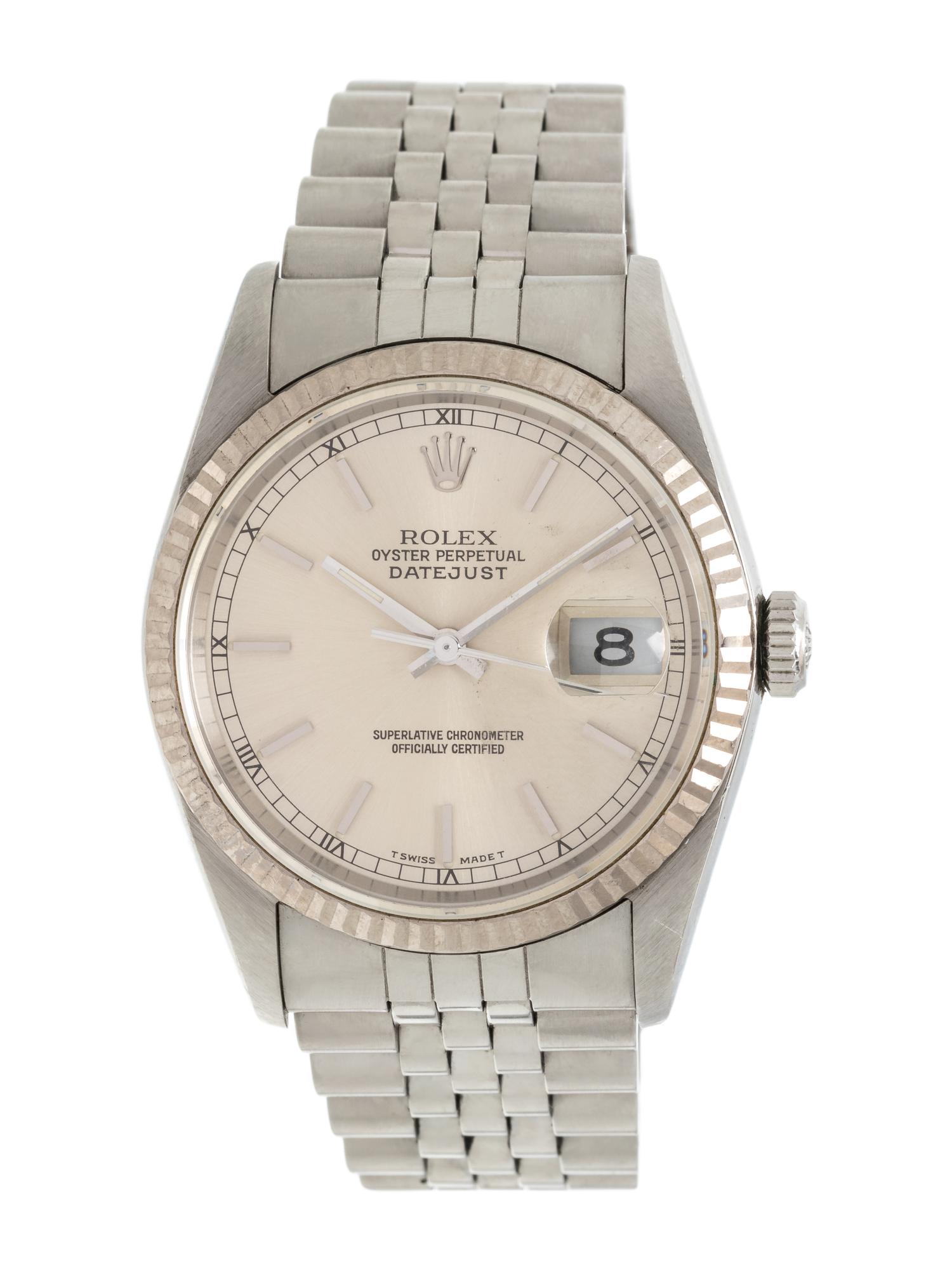 ROLEX, REF. 16234 STAINLESS STEEL 'OYSTER PERPETUAL DATEJUST' WRISTWATCH, CIRCA 1989