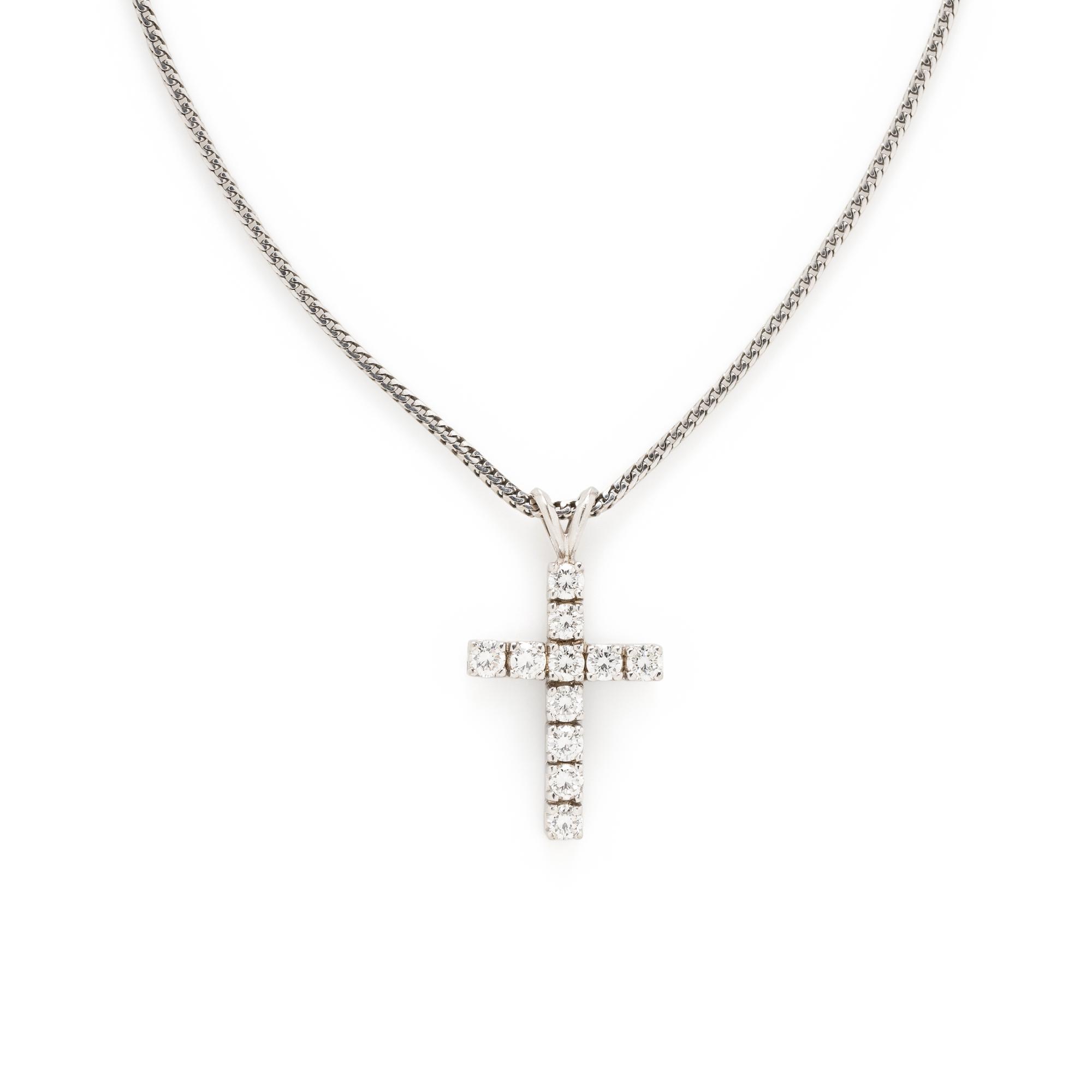 DIAMOND CROSS PENDANT NECKLACE