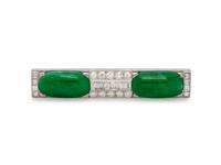 JADE AND DIAMOND BROOCH