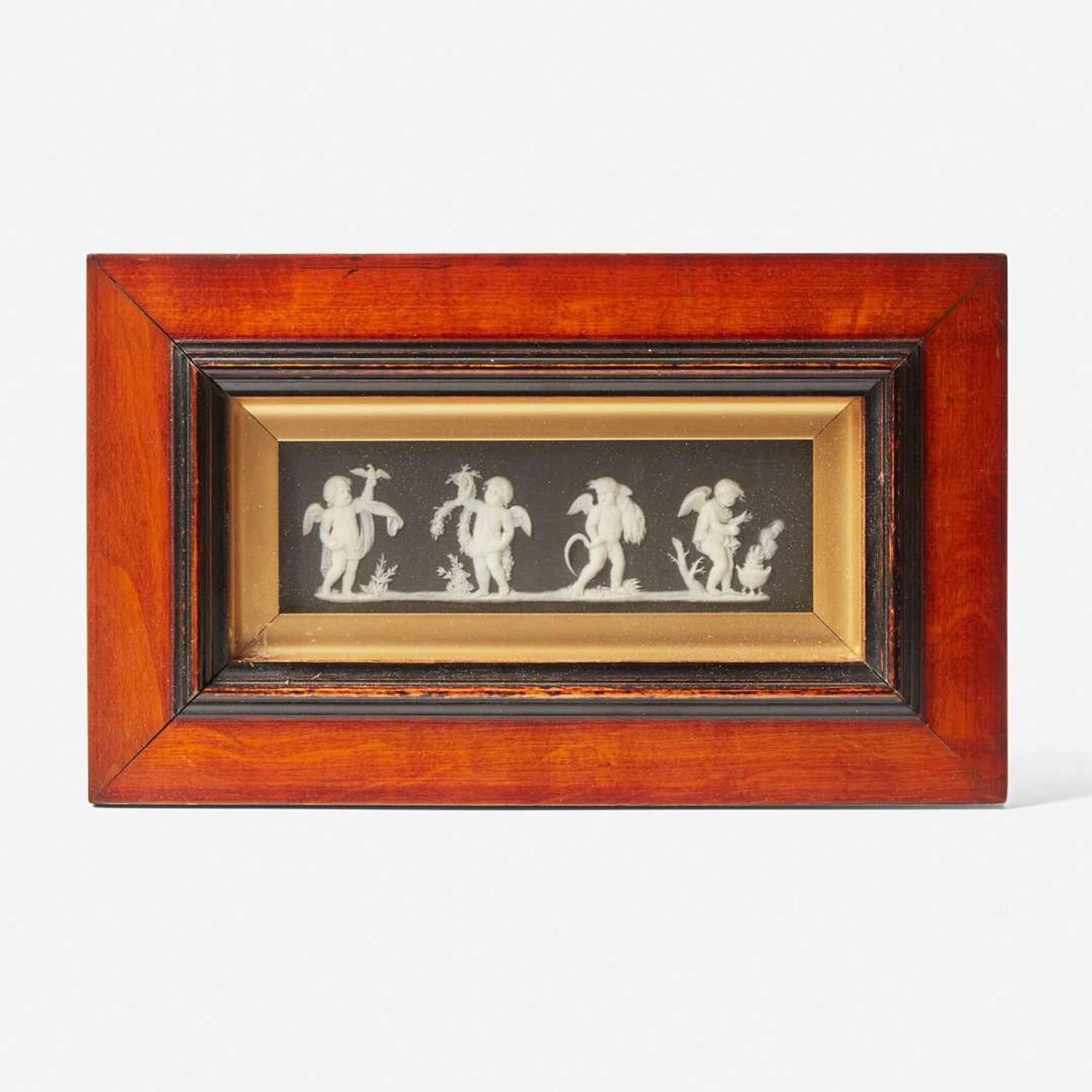 An assorted group of four Wedgwood jasperware plaques England, 19th / 20th century