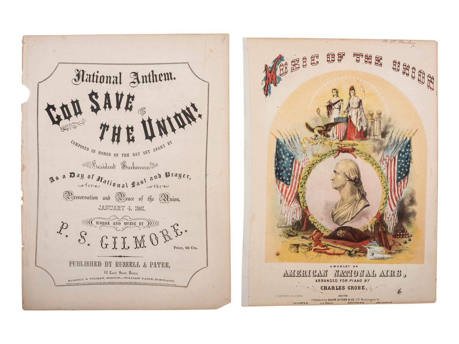 [CIVIL WAR]. A large group of War-period and GAR sheet music, pamphlets, and ephemera.