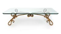 A Gilt Bronze Base Glass Top Coffee Table — 20TH CENTURY