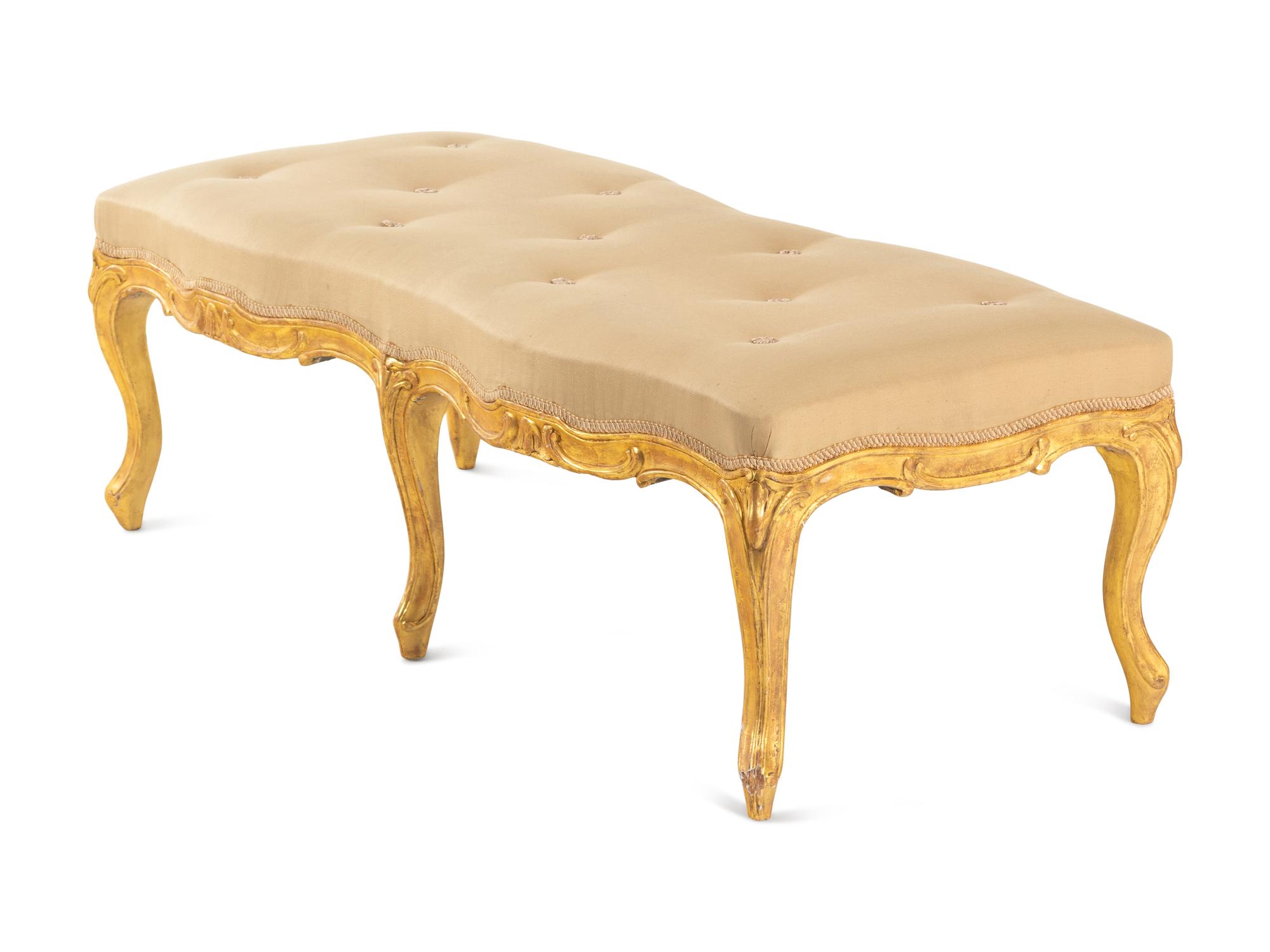 A George III Giltwood Window Bench