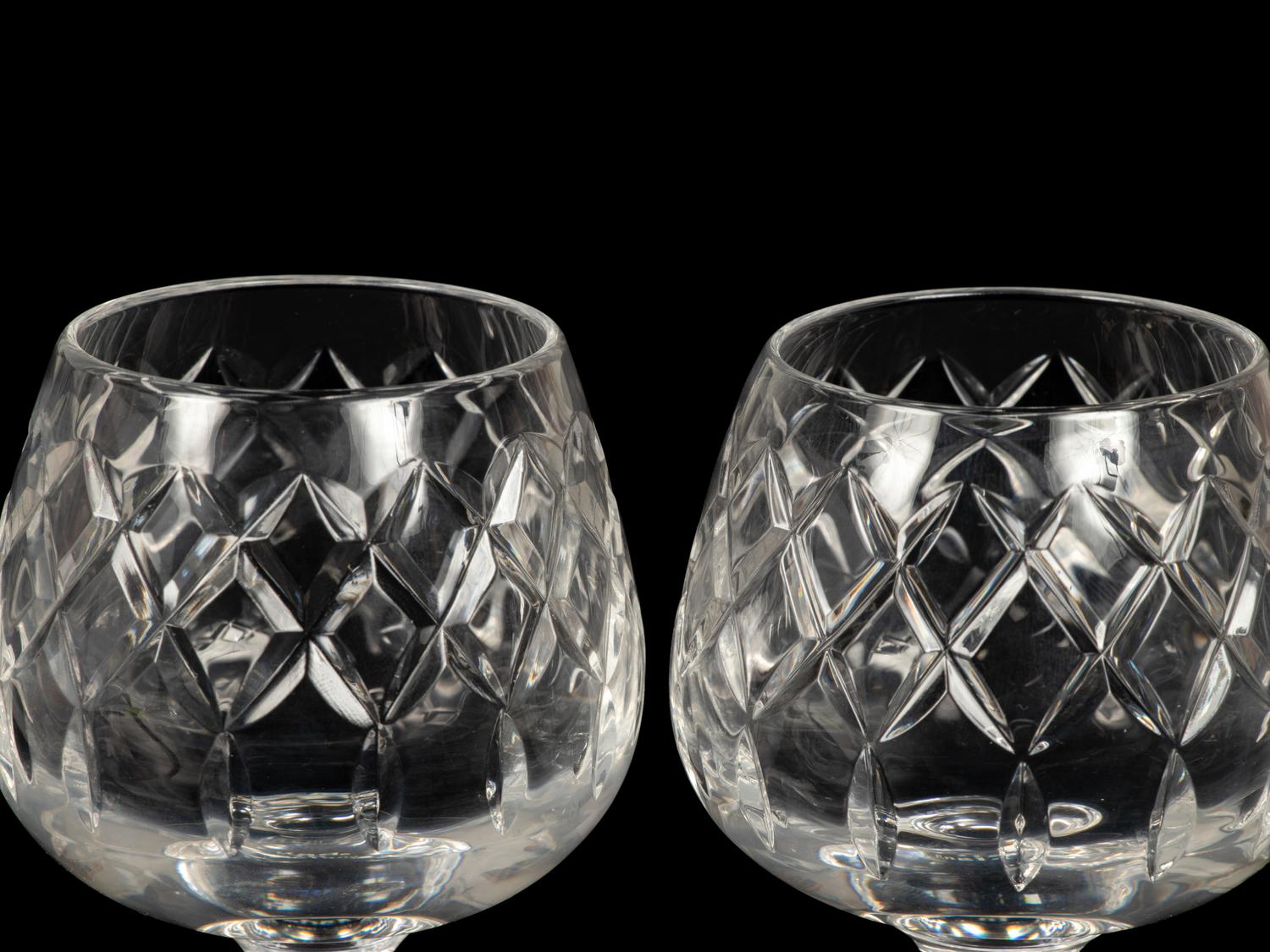 Three Cased Sets of Two Cartier Tom Thumb Small Brandy Glasses