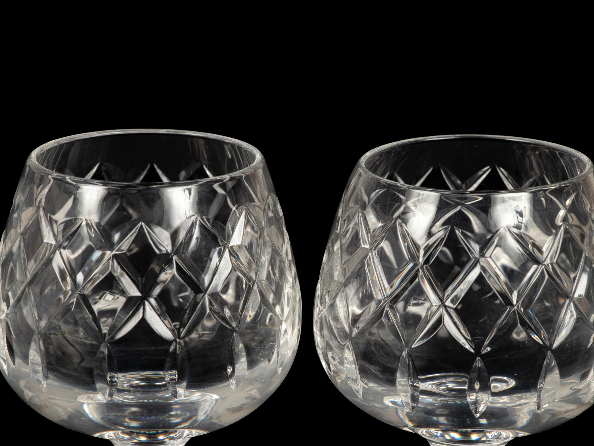 Three Cased Sets of Two Cartier Tom Thumb Small Brandy Glasses