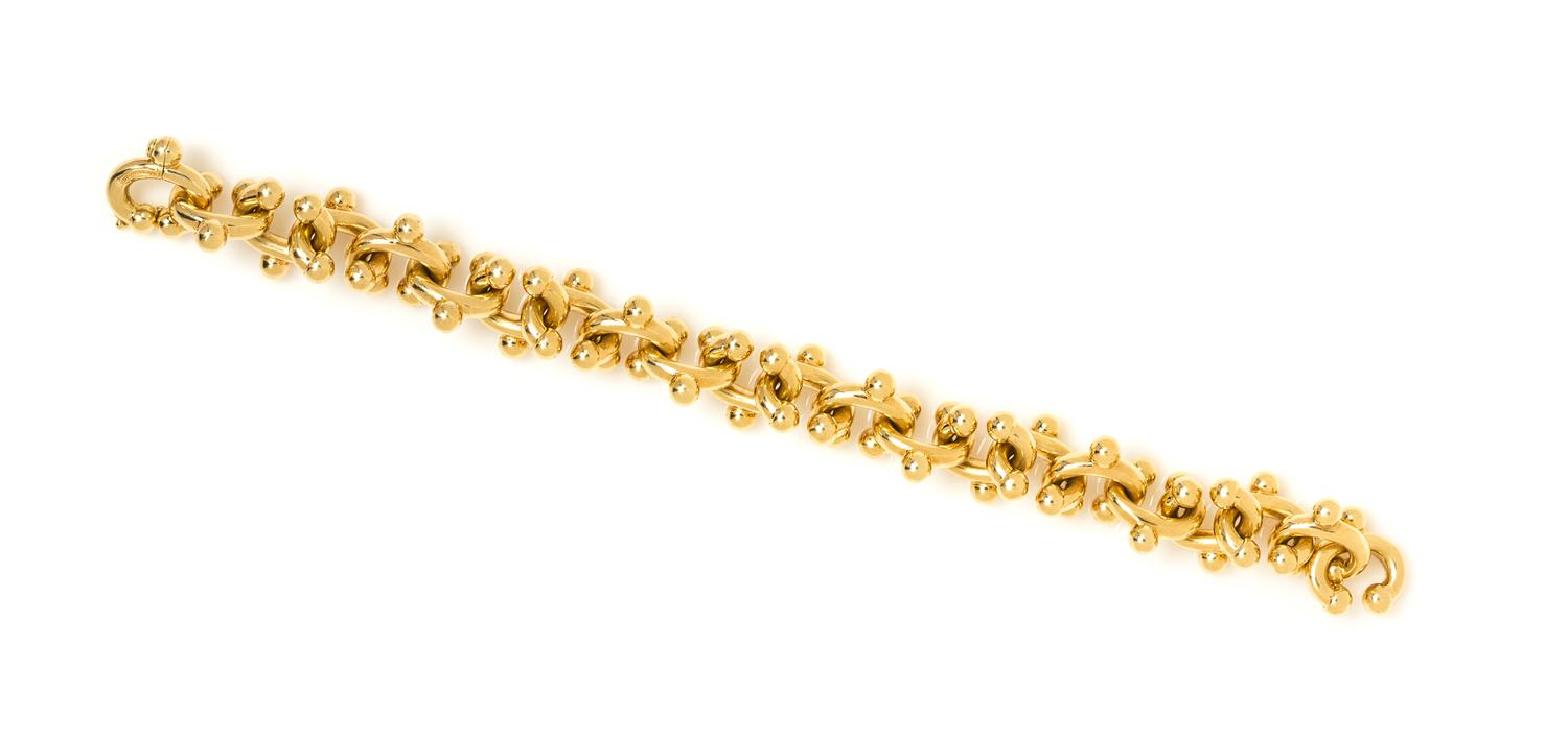 An 18 Karat Yellow Gold "Jacks" Bracelet, Paloma Picasso for Tiffany & Co., 76.00 dwts.