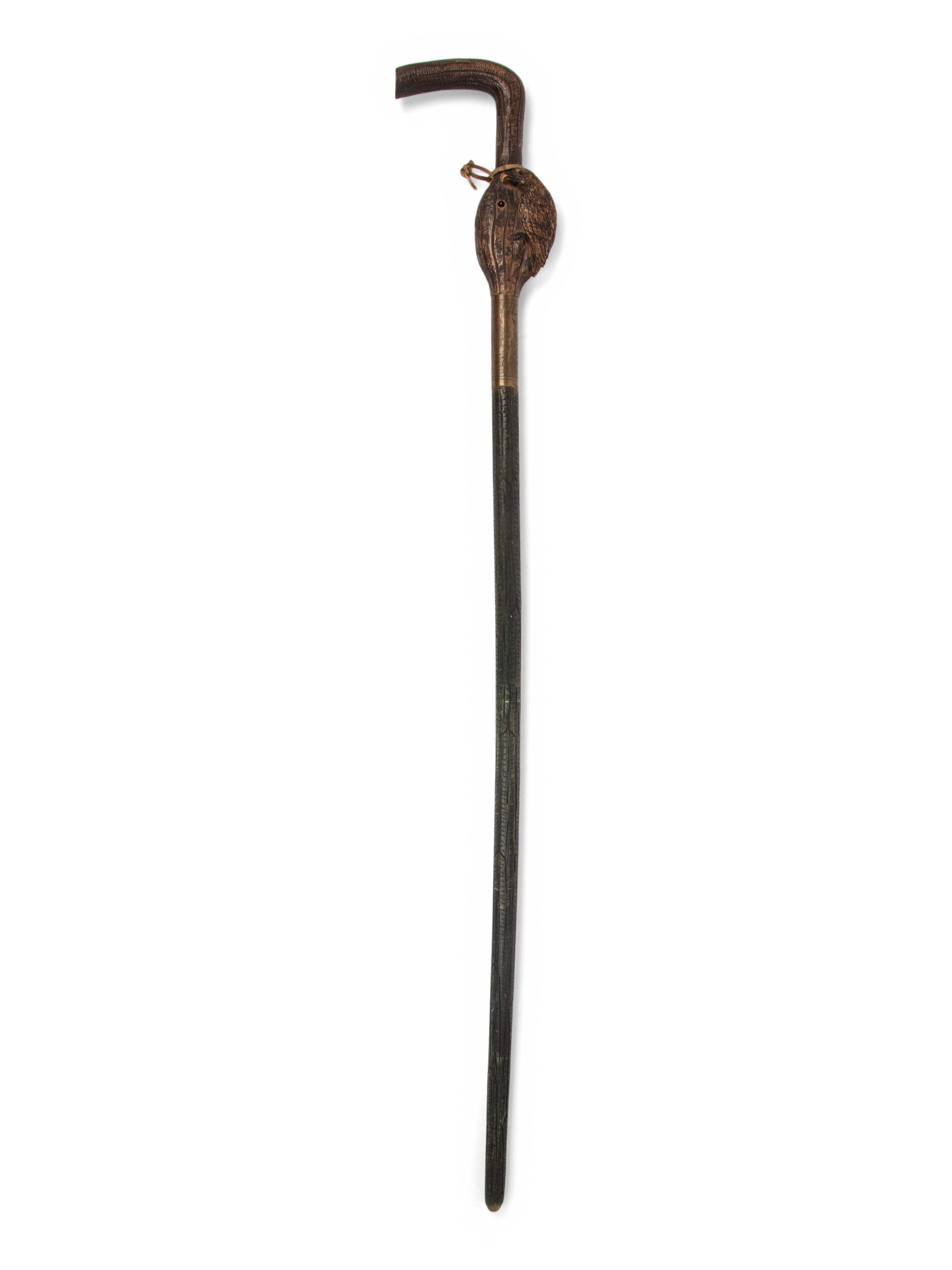 A Black Forest Carved Musical Walking Stick