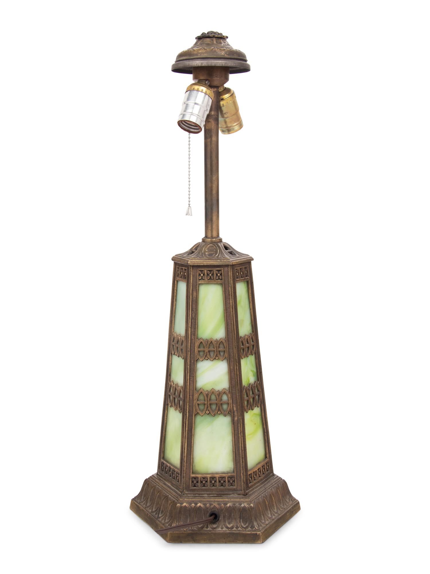 An American Slag Glass Table Lamp