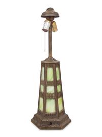 An American Slag Glass Table Lamp