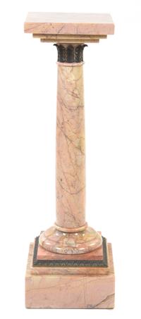 A Continental Marble and Bronze Column, Height 40 3/4 inches.