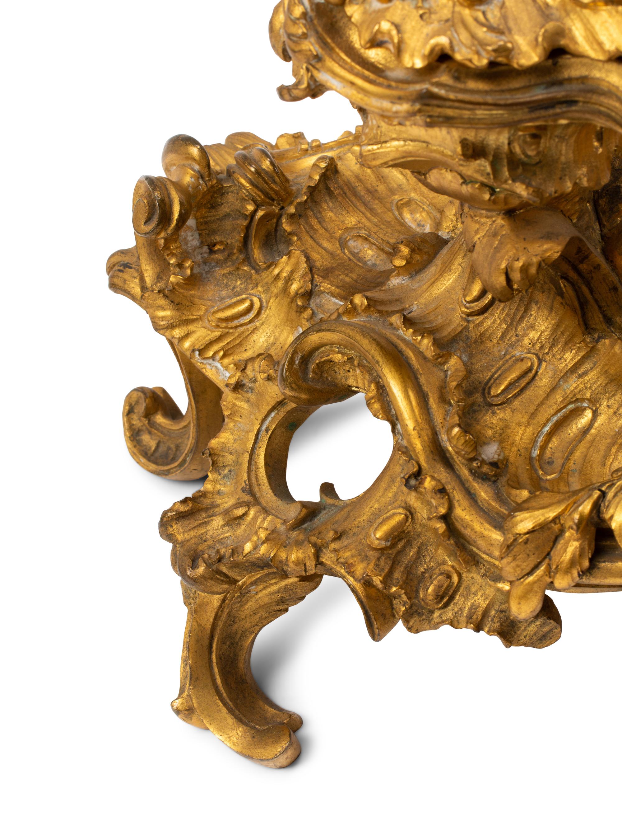 A Louis XV Style Gilt Bronze Inkstand