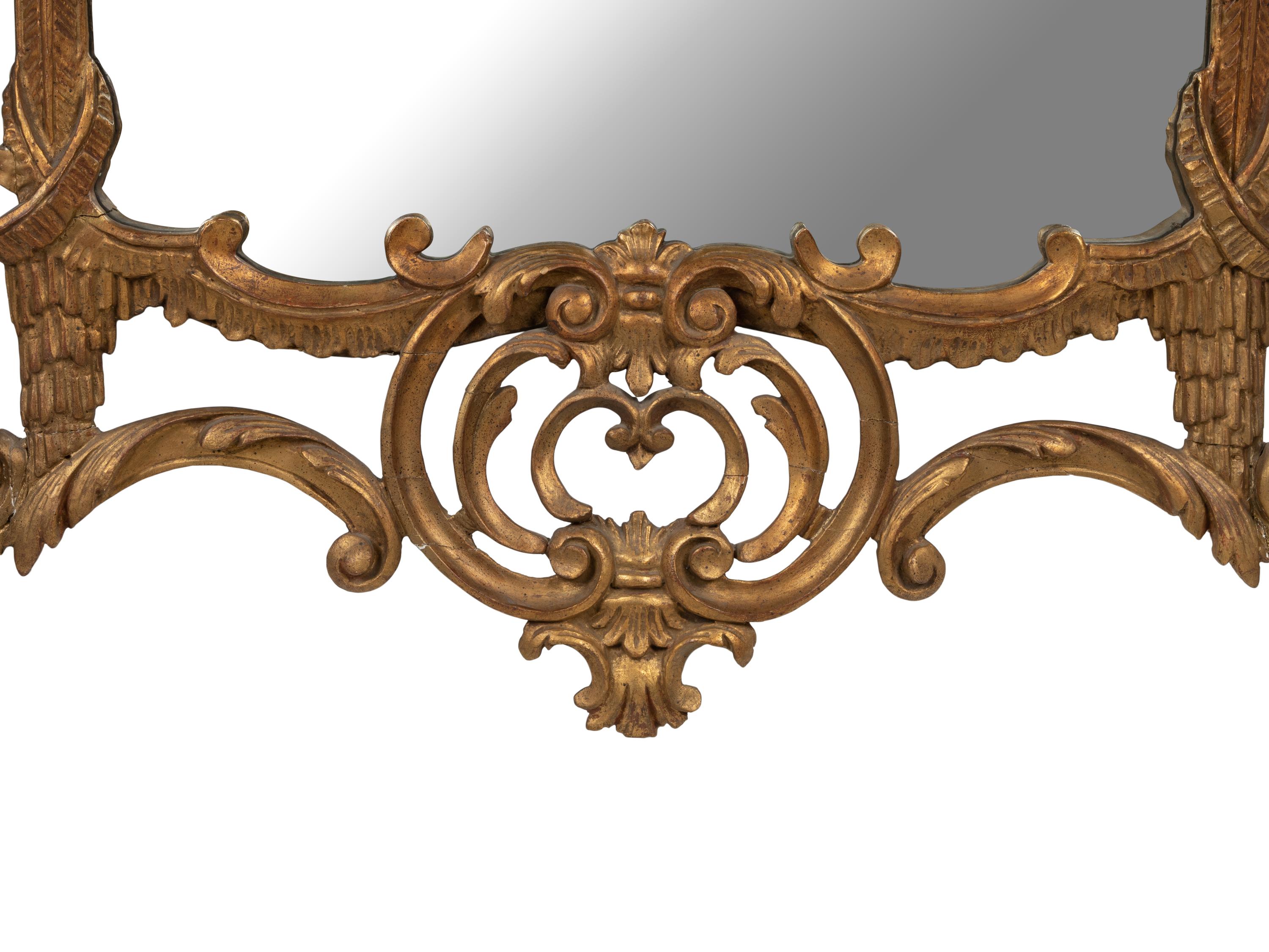 A Chinese Chippendale Giltwood Mirror