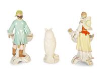 A Pair of Berlin (K.P.M.) Porcelain Figural Sweetmeat Stands