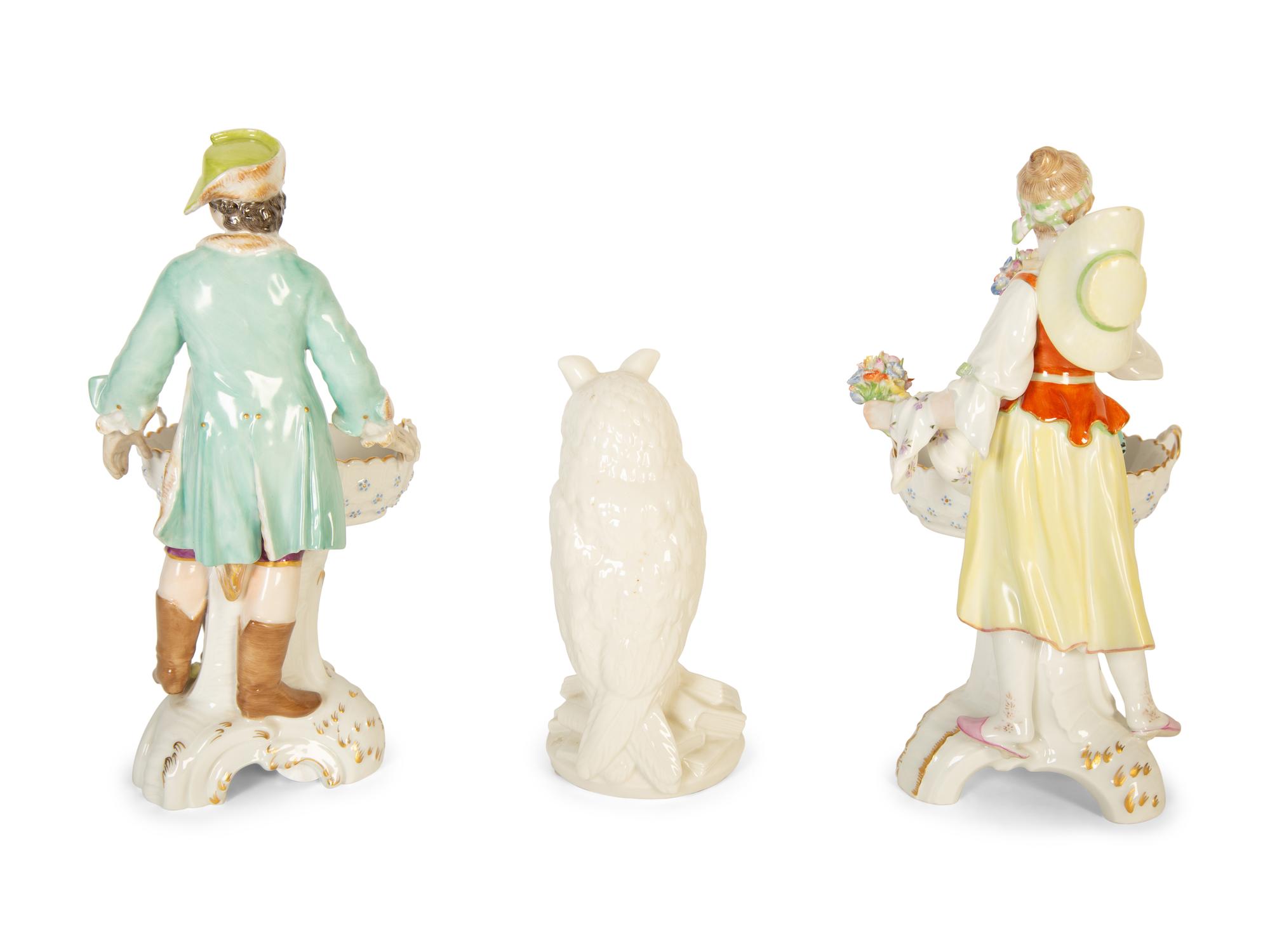 A Pair of Berlin (K.P.M.) Porcelain Figural Sweetmeat Stands