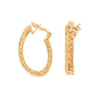YELLOW GOLD AND DIAMOND HOOP EARRINGS