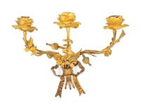 A Louis XV Style Gilt Bronze Three-Light Wall Sconce